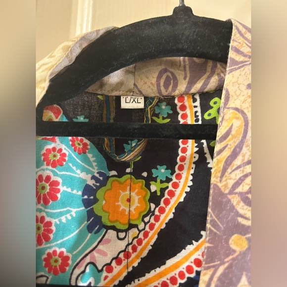 Colorful Patchwork Kimono Robe with Pockets - Picture 8 of 15